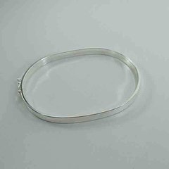 Bracelete oval fio redondo prata na internet