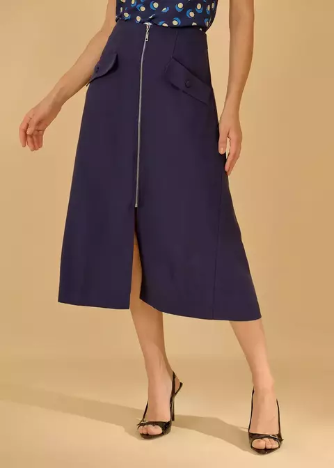 Saia Midi Zíper Metálico - Highline 24.21.3601 - comprar online