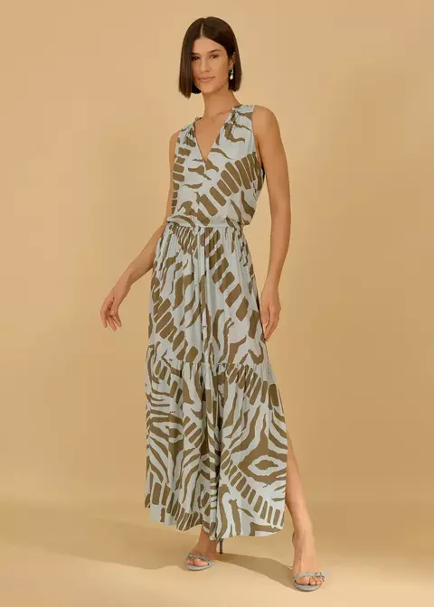 Vestido Longuete Decote V Estampa Isola Bella 53.50.360 - comprar online