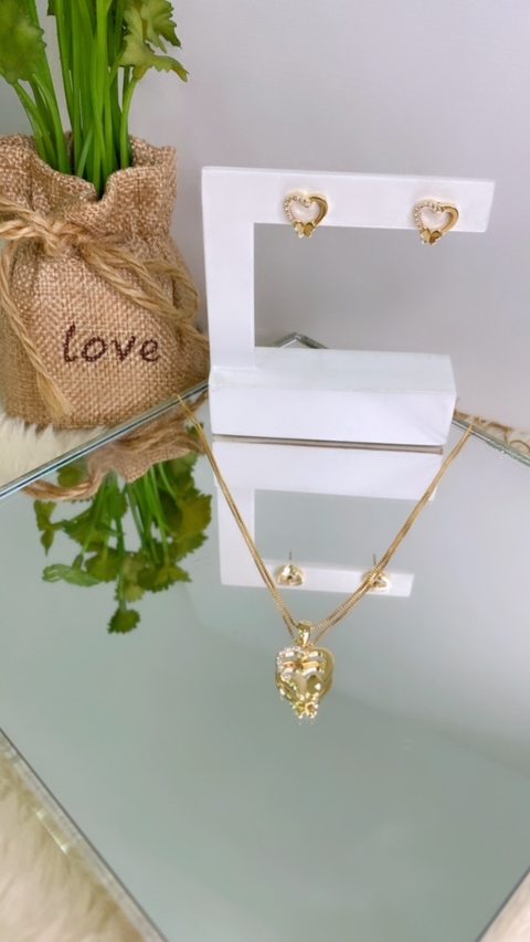 Conjunto De Coração e Borboleta