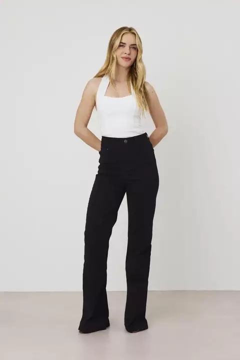 Calça Jeans Feminina Wide Leg Fit Alongada Cintura Alta DZ21227.PRE