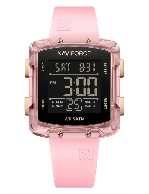 Reloj De Dama Digital De Lujo Naviforce 7121 Sumergible 5atm