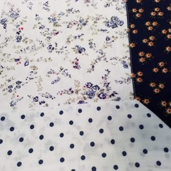 Mantel estampado patchwork blanco y azul 2,30 x 1,50 m - comprar online