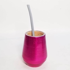 Mate de madera fucsia - comprar online