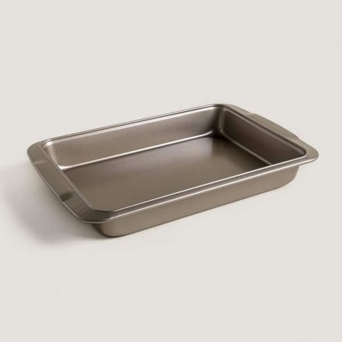Fuente rectangular champagne antiadherente para horno 39 x 25 x 5