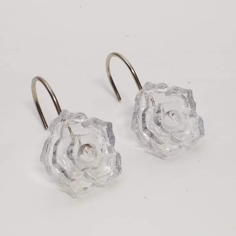 Ganchos de Flor Acrílico Cortina de Baño x 12 u