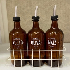 Set x 3 Aceiteros de vidrio: Aceto, Oliva, Maíz en internet