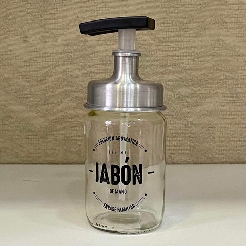 Dispenser jabón vidrio con aluminio