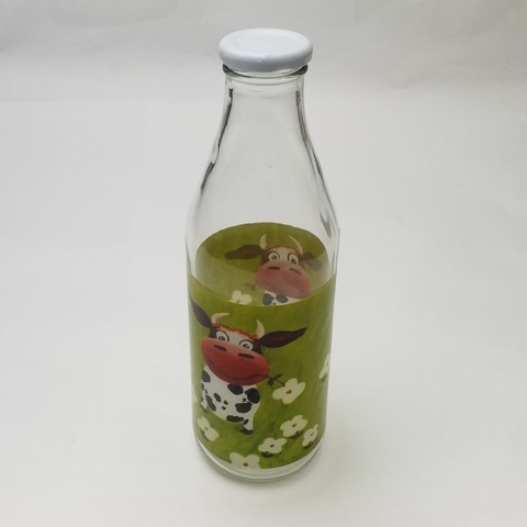 Botella de vidrio estampada - comprar online