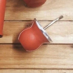 Mate de vidrio y cuero - comprar online