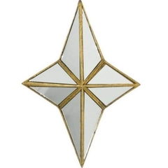 Estrella 4 puntas dorada y espejo