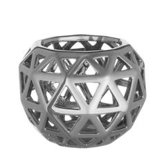 Fanal calado triangular plateado grande