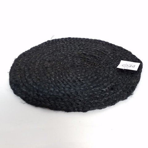 Plato de sitio sisal negro , individual
