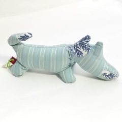 Peluche perrito de tela celeste - comprar online