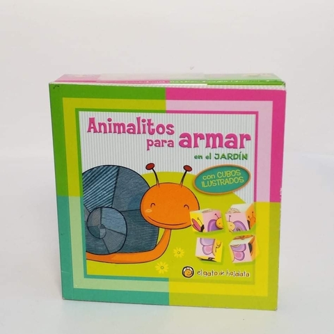 Rompecabezas cubo: animalitos para armar en el jardín