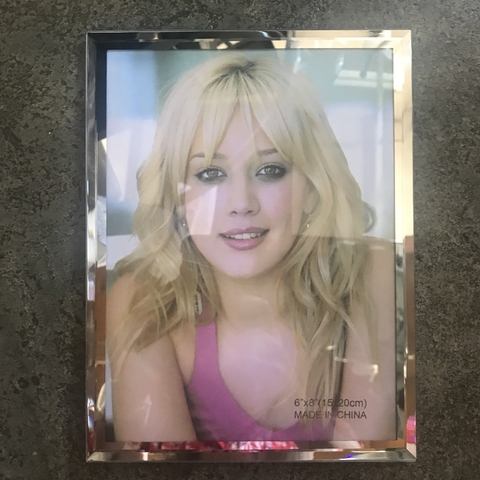 Portaretrato vidrio con plateado 15 x 20