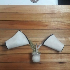 Set de mate: porta mate, mate de vidrio con bombilla y yerbera de cuero