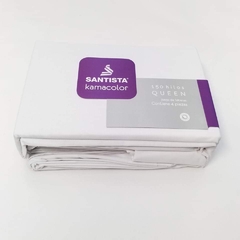 Juego de sábanas blancas queen size santista - comprar online