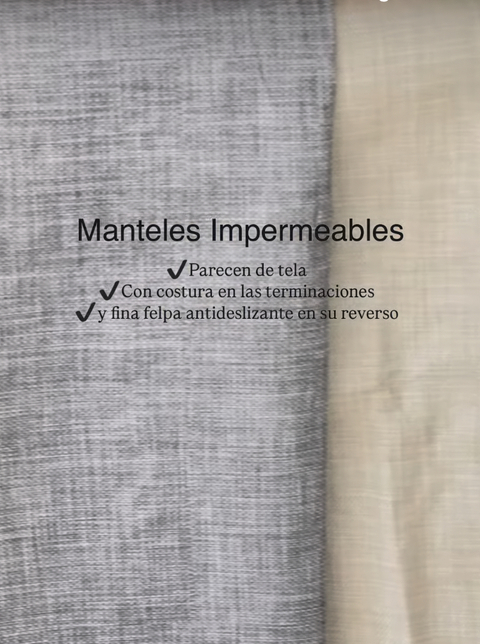 Mantel simil Lino gris vinilico 1.40 x 3.00 - comprar online