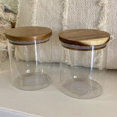 Frascos con tapa madera grande
