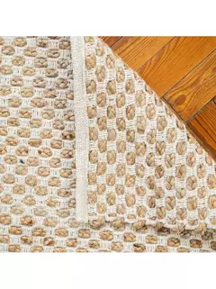 Alfombra panal yute y algodon 70 x 120 - tienda online