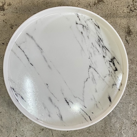 Bandeja de melamina circular estampa marmol - comprar online