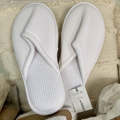 Pantuflas blancas piqué L - comprar online