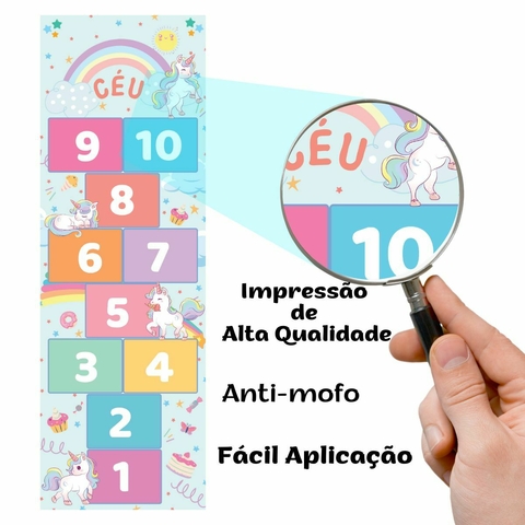 Amarelinha Adesivo para Chão 1,80mX60cm