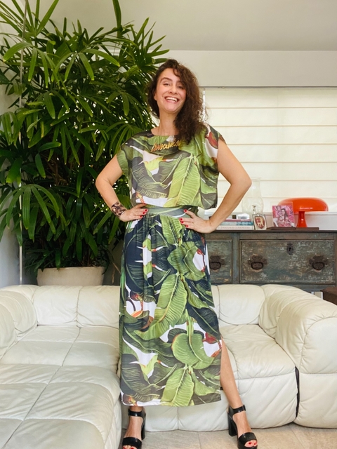 Camiseta Cropped Cetim Bananeira
