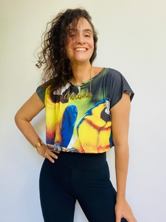 Camiseta Cropped Jersey Arara na internet