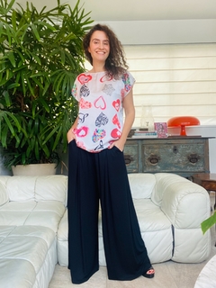 Camiseta Kaftan Cetim Corações on internet