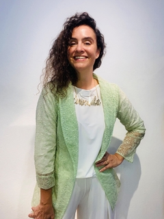 Blazer Organza Bordado Pistache na internet