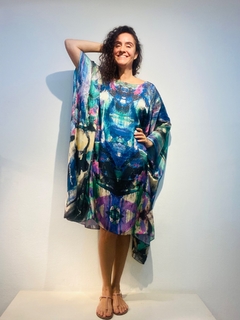 Vestido Maxi Curto Cetim Joan Azul on internet