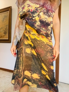 Lenço Chiffon 140x100cm Monet Amarelo