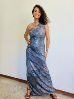 Vestido Ombro Só Longo Paetê Italia - ALESSA