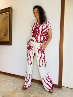 Calça Reta Jersey Coral - loja online