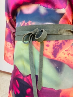 Vestido Maxi Longo Cetim Orquidea Laranja on internet