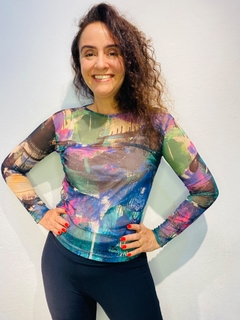 Blusa Pele Tule Joan Blue