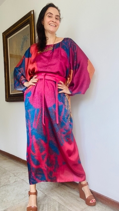 Vestido Maxi Longo Cetim Pop Flower - comprar online