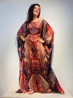 Vestido Maxi Longo Cetim Leques