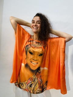 Camiseta Maxi Cetim Alcione Laranja - online store