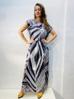 Vestido Kaftan Longo Folha Listra