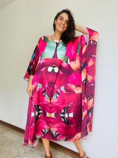 Vestido Maxi Midi Cetim Orquidea Vermelho - loja online
