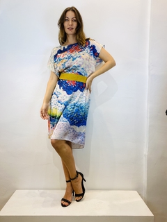 Vestido Kaftan Cetim Mar - loja online
