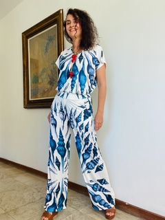 Imagem do Calça Reta Jersey Concha Azul