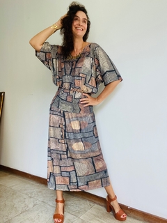 Imagem do Vestido Morcego Lastex Jersey Paul Klee Cinza
