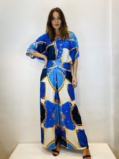 Calça Evasê Jersey Blue - comprar online