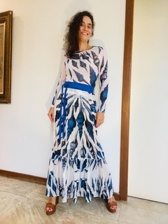 Blusa Pele Tule Concha Azul - ALESSA