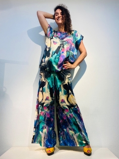 Calça Evasê Jersey Joan Azul - loja online