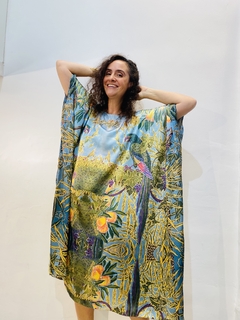 Vestido Maxi Curto Cetim Arara Verde - ALESSA